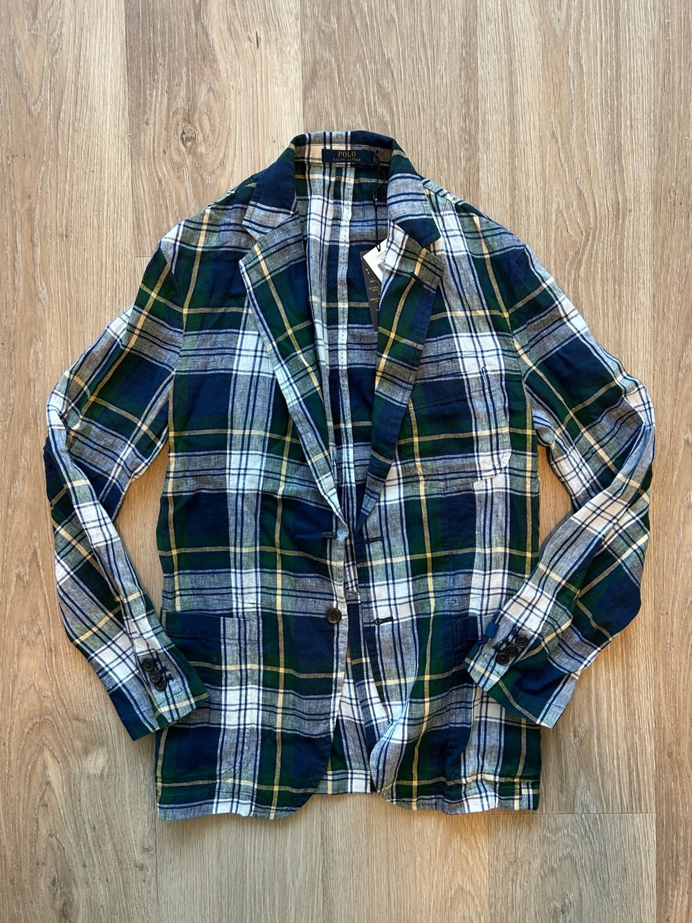 Polo by Ralph Lauren Green, Navy & White Plaid Blazer (NWT)